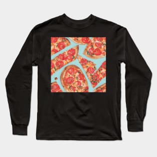 Pizza Pattern Long Sleeve T-Shirt